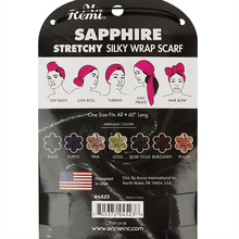 Load image into Gallery viewer, Ms. Remi Sapphire Silky Wrap Scarf 60 Inch, 1 Count, Black