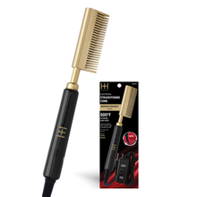 Load image into Gallery viewer, Hot & Hotter Electric Straightening Comb Medium Straight Teeth, 1 Count, Black & Gold