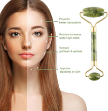 Load image into Gallery viewer, Jade Roller & Gua Sha Set 5 in 1 Facial Massager Tools - Jade Gua Sha Facial Massager Set with Roller for Face Sculpting & Skin Care | Jade Gua Sha Facial Massager Set with Roller for Face Sculpting & Skin Care