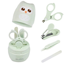 Load image into Gallery viewer, Baby Nail Kit, Baby Manicure Kit and Pedicure Kit with Cute Owl Shape Case. Baby Nail Clipper, Scissor, Baby Nail File & Tweezer for Newborn, Infant & Toddler, Mothers Day Gifts(Green)