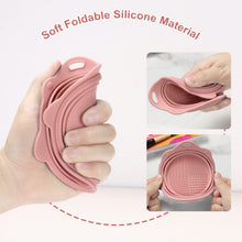 Load image into Gallery viewer, Foldable Silicone Makeup Brush Cleaner Bowl - Portable Cleaning Tool for Brushes, Powder Puffs, and Sponges (Pink)