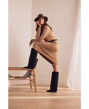 Load image into Gallery viewer, Evander Fold-Over Cuffed Knee High Wedge Dress Boots