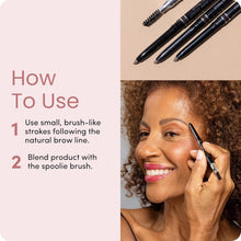 Load image into Gallery viewer, Universal Eyebrow Pencil – Dual-Ended Design with Precision Tip & Spoolie, Matte Finish, Waterproof, Easy to Use, Vegan & Cruelty-Free for Perfectly Defined Brows