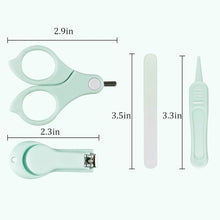 Load image into Gallery viewer, Baby Nail Kit, Baby Manicure Kit and Pedicure Kit with Cute Owl Shape Case. Baby Nail Clipper, Scissor, Baby Nail File & Tweezer for Newborn, Infant & Toddler, Mothers Day Gifts(Green)