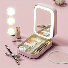 Load image into Gallery viewer, LED Mirror Makeup Storage Box Portable Travel Makeup Case Cosmetic Bag Large-Capacity Make up Storage Box Makeup Accessories