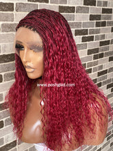 Load image into Gallery viewer, Glueless Wet And Wavy Human Hair Knotless Braid Wig