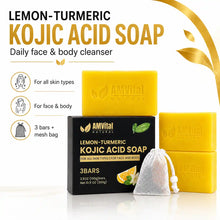 Load image into Gallery viewer, AMVital Lemon Turmeric Kojic Acid Soap Bar