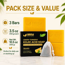 Load image into Gallery viewer, AMVital Lemon Turmeric Kojic Acid Soap Bar