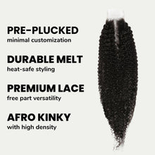 Load image into Gallery viewer, Afro Kinky 2x6 Transparent Lace Human Hair Closure