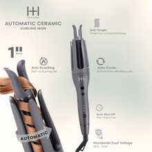 Load image into Gallery viewer, Hot & Hotter Ceramic Auto Curler 1 Inch, 1 Count, Grey