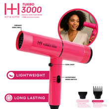 Load image into Gallery viewer, Hot & Hotter Ceramic Turbo 3000 Hair Dryer, Pink