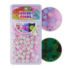 Load image into Gallery viewer, Joy Round Squishy Hair Beads X-Large, 80 Count, UV Glow-in-Dark White