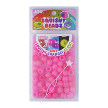 Load image into Gallery viewer, Joy Round Squishy Hair Beads X-Large, 80 Count, UV Glow-in-Dark Pink