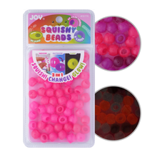 Load image into Gallery viewer, Joy Round Squishy Hair Beads X-Large, 80 Count, UV Glow-in-Dark Hot Pink
