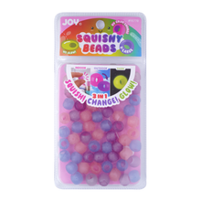 Load image into Gallery viewer, Joy Round Squishy Hair Beads X-Large, 80 Count, UV Glow-in-Dark Clear