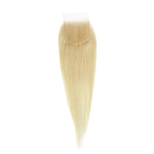 Load image into Gallery viewer, Blonde Straight 4x4 Transparent Lace Human Hair Closure