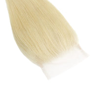 Load image into Gallery viewer, Blonde Straight 4x4 Transparent Lace Human Hair Closure