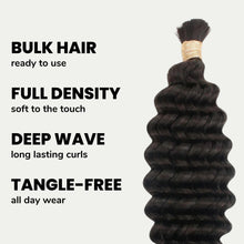 Load image into Gallery viewer, 100% Human Bulk Braiding Hair - Deep Wave