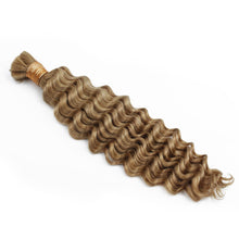 Load image into Gallery viewer, 100% Human Bulk Braiding Hair - Honey Blonde Deep Wave, 27
