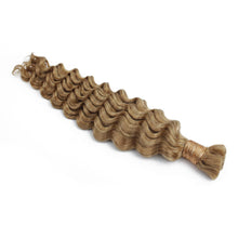Load image into Gallery viewer, 100% Human Bulk Braiding Hair - Honey Blonde Deep Wave, 27