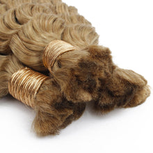 Load image into Gallery viewer, 100% Human Bulk Braiding Hair - Honey Blonde Deep Wave, 27