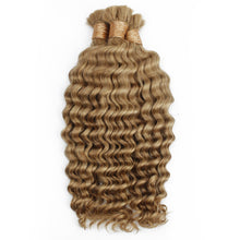 Load image into Gallery viewer, 100% Human Bulk Braiding Hair - Honey Blonde Deep Wave, 27