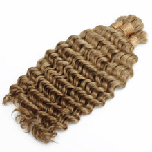 Load image into Gallery viewer, 100% Human Bulk Braiding Hair - Honey Blonde Deep Wave, 27