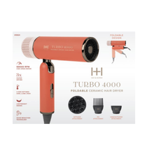 Load image into Gallery viewer, Hot & Hotter Ceramic Turbo 4000 Foldable Hair Dryer, 1 Count, Orange