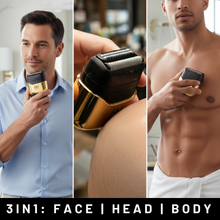 Load image into Gallery viewer, Hot & Hotter Dual Blade Mini Shaver, 1 Count Foil Electric Razor, Gold