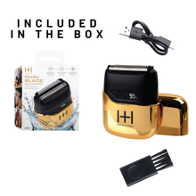 Load image into Gallery viewer, Hot & Hotter Dual Blade Mini Shaver, 1 Count Foil Electric Razor, Gold