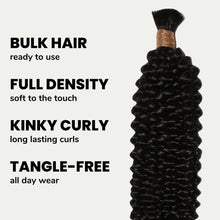 Load image into Gallery viewer, 100% Human Bulk Braiding Hair - Kinky Curly