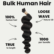 Load image into Gallery viewer, 100% Human Braiding Hair - Loose Wave Bulk
