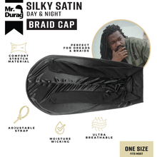 Load image into Gallery viewer, Mr. Durag Silky Satin Strap Day & Night Braid Cap, 1 Count, Black
