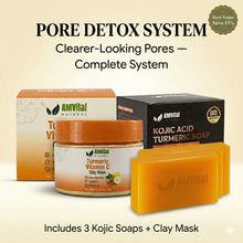 Load image into Gallery viewer, Pore Detox System — Clay Mask + 3 Kojic Soaps