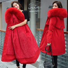 Load image into Gallery viewer, Women's Winter Parka, Hooded Fur Collar Thick Warm Long Coat