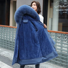 Load image into Gallery viewer, Women's Winter Parka, Hooded Fur Collar Thick Warm Long Coat