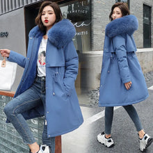 Load image into Gallery viewer, Women's Winter Parka, Hooded Fur Collar Thick Warm Long Coat