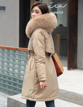 Load image into Gallery viewer, Women's Winter Parka, Hooded Fur Collar Thick Warm Long Coat