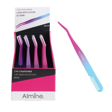 Load image into Gallery viewer, Almine 2 in 1 Dual Ended Comb & False Eyelash Applicator Tweezer 24ct Display Set