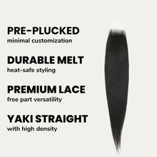 Load image into Gallery viewer, Yaki Straight 2x6 Transparent Lace Human Hair Closure