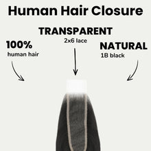 Load image into Gallery viewer, Yaki Straight 2x6 Transparent Lace Human Hair Closure