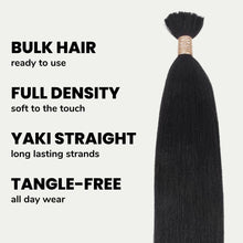 Load image into Gallery viewer, 100% Human Bulk Braiding Hair - Yaki Straight