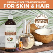 Load image into Gallery viewer, Organic Fractionated Coconut Oil, 16 Fl Oz – Skin & Hair Moisturizer, Massage Oil, Carrier Oil for Essential Oils