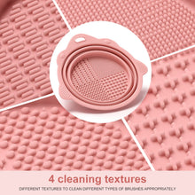 Load image into Gallery viewer, Foldable Silicone Makeup Brush Cleaner Bowl - Portable Cleaning Tool for Brushes, Powder Puffs, and Sponges (Pink)