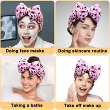 Load image into Gallery viewer, Women Fashion Lovely Soft Carol Fleece Bowknot Bow Makeup Cosmetic Shower Elastic Hair Band Hairlace Headband (Pink)
