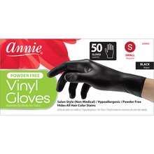 Load image into Gallery viewer, Annie Black Powder Free Vinyl Gloves 50ct