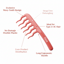 Load image into Gallery viewer, Annie Effortless Detangler Wavy Comb, 1 Count, Orange
