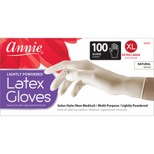 Load image into Gallery viewer, Annie Lightly Powdered Latex Gloves, 100 Count Salon Gloves, White