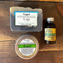 Load image into Gallery viewer, Bearded Trio Gift Set with Hard Wired Beard Oil, Balm, & Body Soap Bar