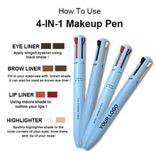 Load image into Gallery viewer, 4 in 1 Makeup Pen Eyebrow Pencil Waterproof Drawing Eye Brow Long Lasting Easy Color Eyeliner Eyebrow Pen Sweatproof Makeup Pen